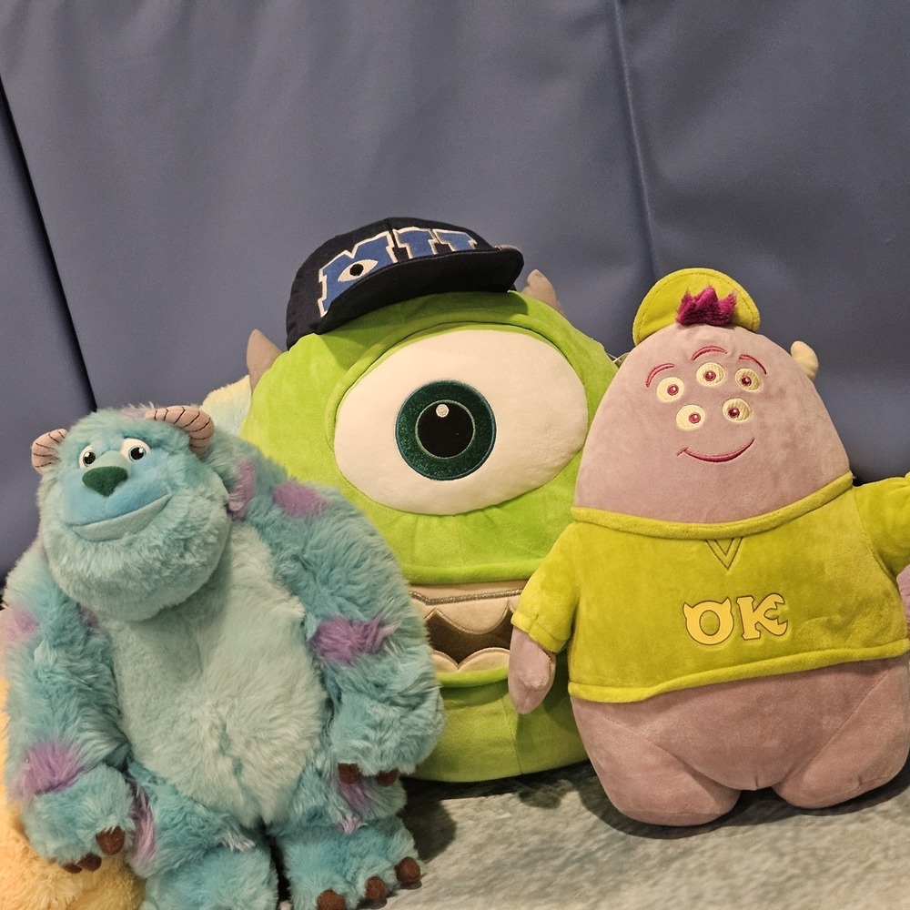 Disney Store Monsters University Plush Bundle Mike Sulley Squishy OK Just Play